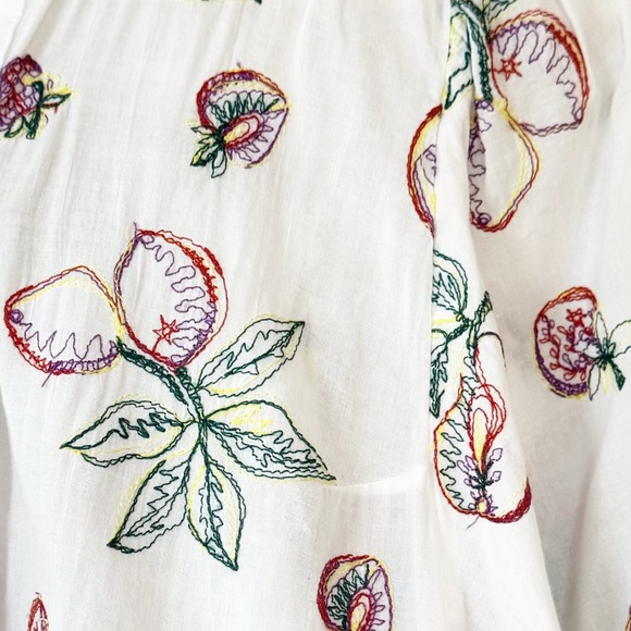 Anthropologie Pilcro Bella Embroidered Fruit Blouse XS - Picture 7 of 13